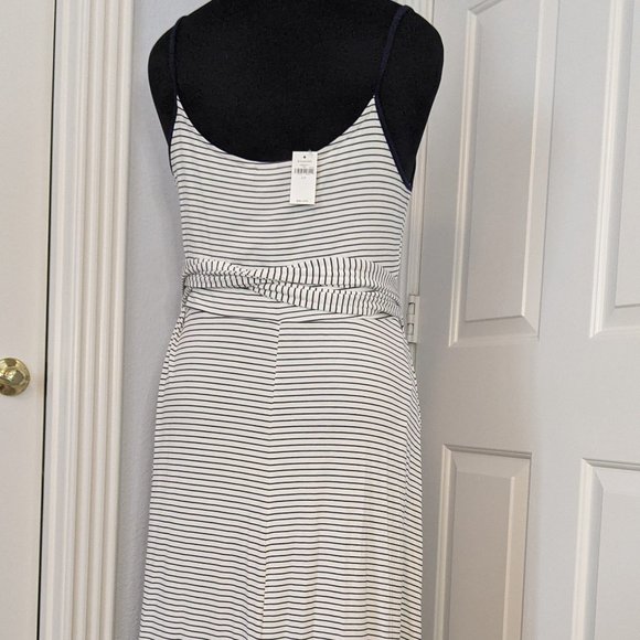 NWT Gap Cami Wrap Midi Stripe Dress - Large Tall - Picture 4 of 7